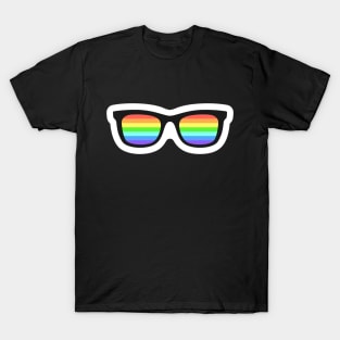 Rainbow Tinted Nerdy Glasses T-Shirt